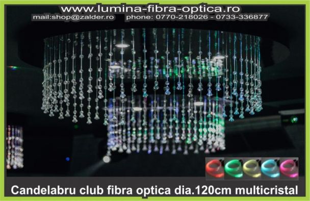 Candelabru fibra optica D 120cm MULTICRISTAL