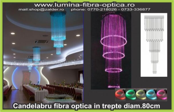 Candelabru fibra optica D 80cm in trepte