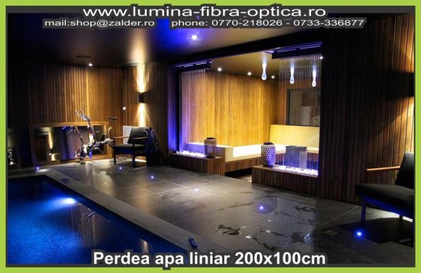 Perdea apa liniar 200x100cm pe fibra optica