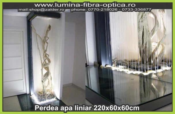 Perdea apa liniar 200x120cm pe fibra optic2
