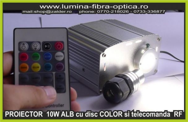 Proiector 10W ALB cu disc umbra telecondat